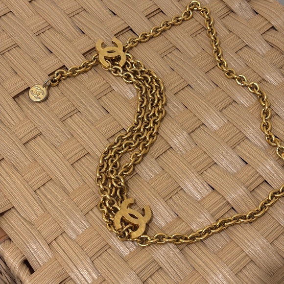 Vintage Chanel Gold CC Triple Chain Belt